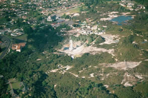 Whakarewarewa Aerial view Carl Lindberg